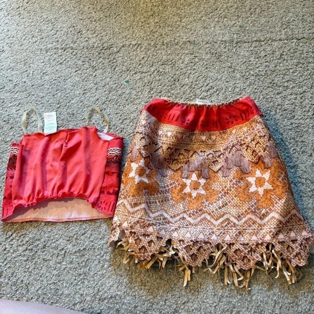Disney Moana Costume Set - Red and Brown Sz 4-6X Disney Land World Cruise - Picture 5 of 8